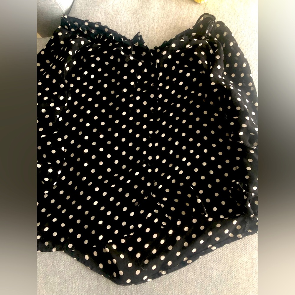 Long sleeve baby doll Polka dot blouse - business casual